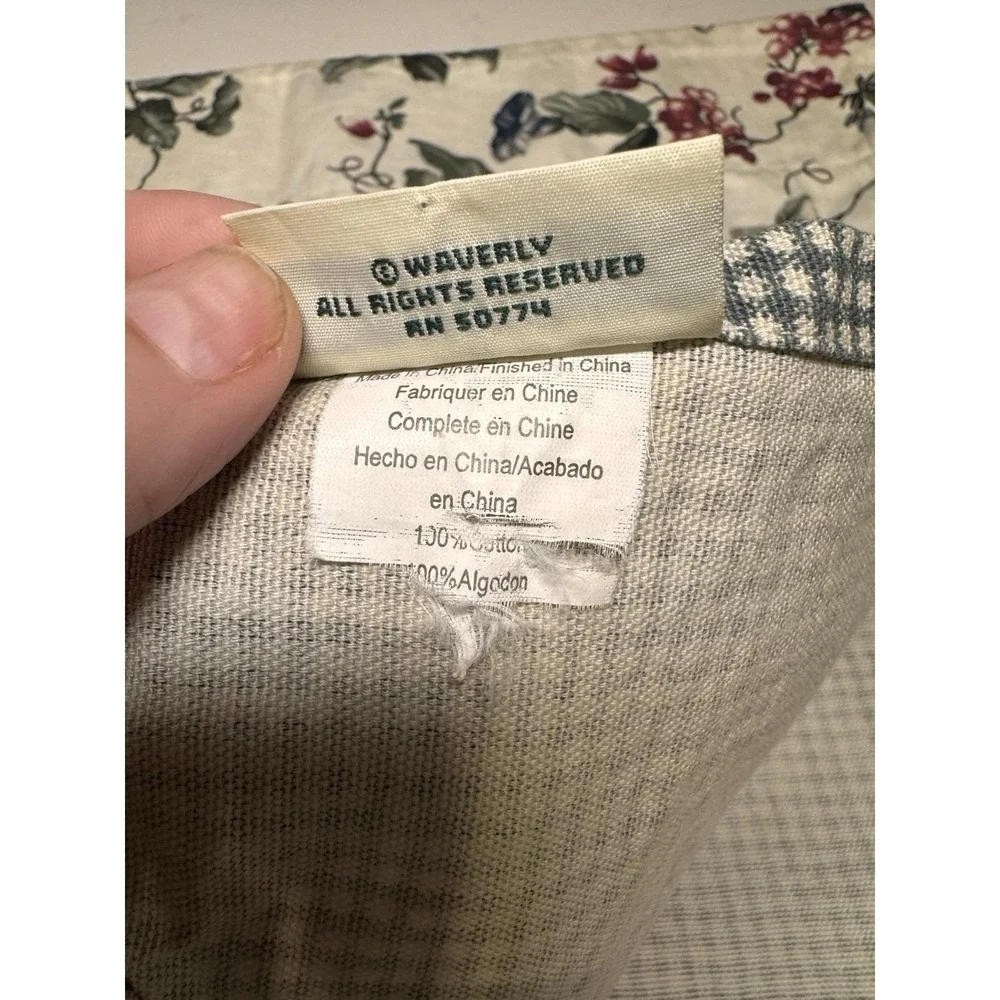 Waverly Orchard Trail 2 Scalloped Valances 74x15 Curtains Grapes‎ Green Gingham